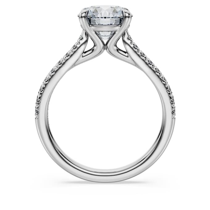 Eternity-solitaire-ring med laboratoriefremstillede diamanter, 2,2 ct i alt, rund form, 14K hvidguld Eternity-solitaire-ring med laboratoriefremstillede diamanter, 2,2 ct i alt, rund form, 14K hvidguld