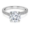 Eternity solitaire-ring med laboratoriefremstillede diamanter, 2,25 ct i alt, rund form, 14K hvidguld Eternity solitaire-ring med laboratoriefremstillede diamanter, 2,25 ct i alt, rund form, 14K hvidguld
