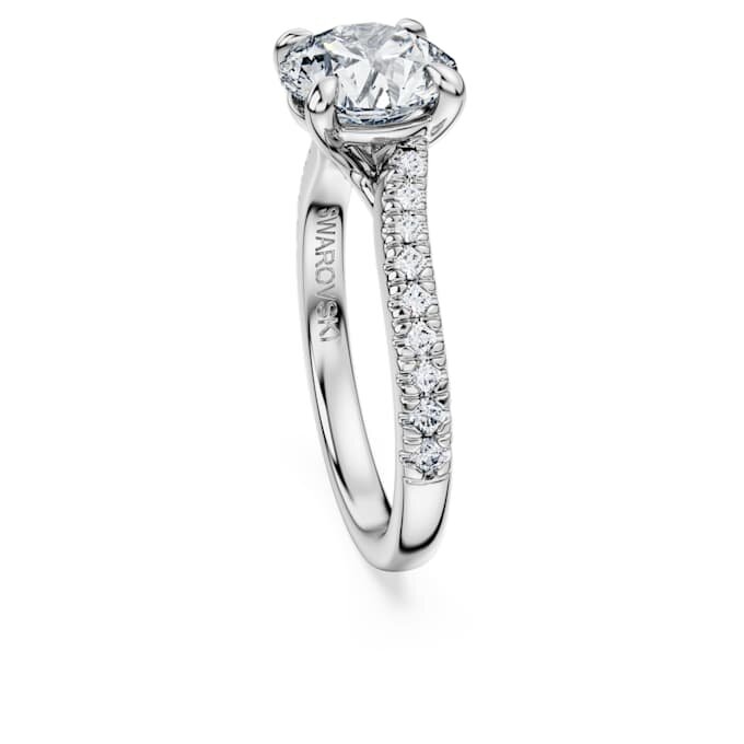 Eternity solitaire-ring med laboratoriefremstillede diamanter, 2,25 ct i alt, rund form, 14K hvidguld Eternity solitaire-ring med laboratoriefremstillede diamanter, 2,25 ct i alt, rund form, 14K hvidguld