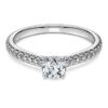 Eternity-solitaire-ring med laboratoriefremstillede diamanter på 0,7 ct i alt, rund form, 14K hvidguld Eternity-solitaire-ring med laboratoriefremstillede diamanter på 0,7 ct i alt, rund form, 14K hvidguld