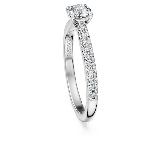 Eternity-solitaire-ring med laboratoriefremstillede diamanter på 0,7 ct i alt, rund form, 14K hvidguld Eternity-solitaire-ring med laboratoriefremstillede diamanter på 0,7 ct i alt, rund form, 14K hvidguld