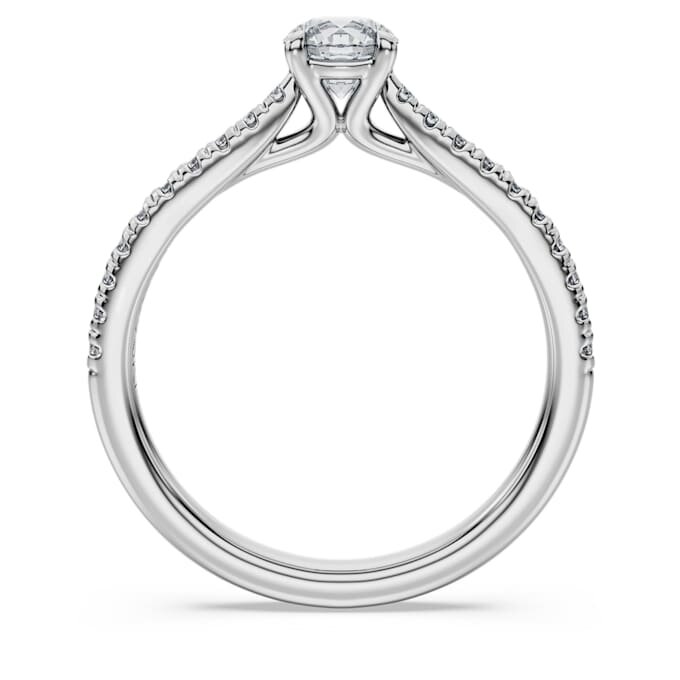 Eternity-solitaire-ring med laboratoriefremstillede diamanter på 0,7 ct i alt, rund form, 14K hvidguld Eternity-solitaire-ring med laboratoriefremstillede diamanter på 0,7 ct i alt, rund form, 14K hvidguld
