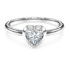 Eternity-solitaire-ring med laboratoriefremstillede diamanter på i alt 0,5 ct, hjerteform, sterlingsølv Eternity-solitaire-ring med laboratoriefremstillede diamanter på i alt 0,5 ct, hjerteform, sterlingsølv
