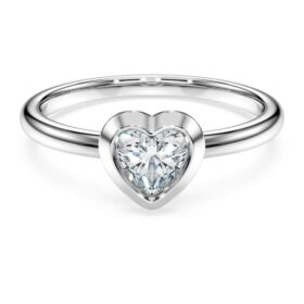 Eternity-solitaire-ring med laboratoriefremstillede diamanter på i alt 0,5 ct, hjerteform, sterlingsølv Eternity-solitaire-ring med laboratoriefremstillede diamanter på i alt 0,5 ct, hjerteform, sterlingsølv