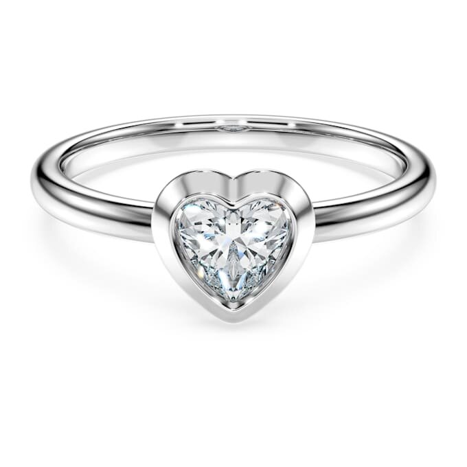 Eternity-solitaire-ring med laboratoriefremstillede diamanter på i alt 0,5 ct, hjerteform, sterlingsølv Eternity-solitaire-ring med laboratoriefremstillede diamanter på i alt 0,5 ct, hjerteform, sterlingsølv
