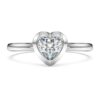 Eternity-solitaire-ring med laboratoriefremstillede diamanter på i alt 0,5 ct, hjerteform, sterlingsølv Eternity-solitaire-ring med laboratoriefremstillede diamanter på i alt 0,5 ct, hjerteform, sterlingsølv