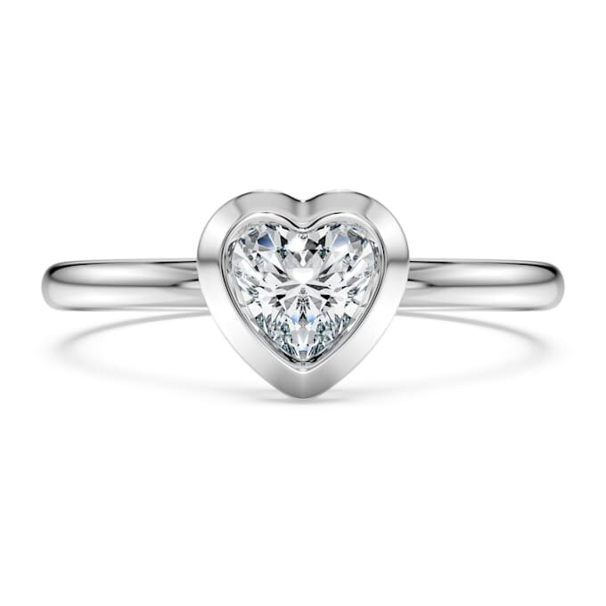 Eternity-solitaire-ring med laboratoriefremstillede diamanter på i alt 0,5 ct, hjerteform, sterlingsølv Eternity-solitaire-ring med laboratoriefremstillede diamanter på i alt 0,5 ct, hjerteform, sterlingsølv