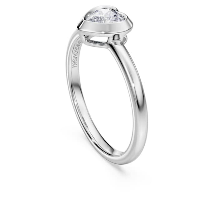 Eternity-solitaire-ring med laboratoriefremstillede diamanter på i alt 0,5 ct, hjerteform, sterlingsølv Eternity-solitaire-ring med laboratoriefremstillede diamanter på i alt 0,5 ct, hjerteform, sterlingsølv