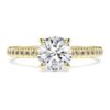 Eternity-solitaire-ring med laboratoriefremstillede diamanter på i alt 1,2 ct, rund form, 14K gult guld Eternity-solitaire-ring med laboratoriefremstillede diamanter på i alt 1,2 ct, rund form, 14K gult guld