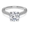 Eternity-solitaire-ring med laboratoriefremstillede diamanter på i alt 1,7 ct, rund form, 14K hvidguld Eternity-solitaire-ring med laboratoriefremstillede diamanter på i alt 1,7 ct, rund form, 14K hvidguld