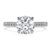 Eternity-solitaire-ring med laboratoriefremstillede diamanter på i alt 1,7 ct, rund form, 14K hvidguld Eternity-solitaire-ring med laboratoriefremstillede diamanter på i alt 1,7 ct, rund form, 14K hvidguld