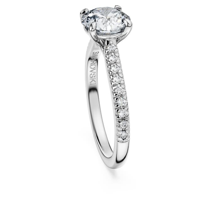 Eternity-solitaire-ring med laboratoriefremstillede diamanter på i alt 1,7 ct, rund form, 14K hvidguld Eternity-solitaire-ring med laboratoriefremstillede diamanter på i alt 1,7 ct, rund form, 14K hvidguld