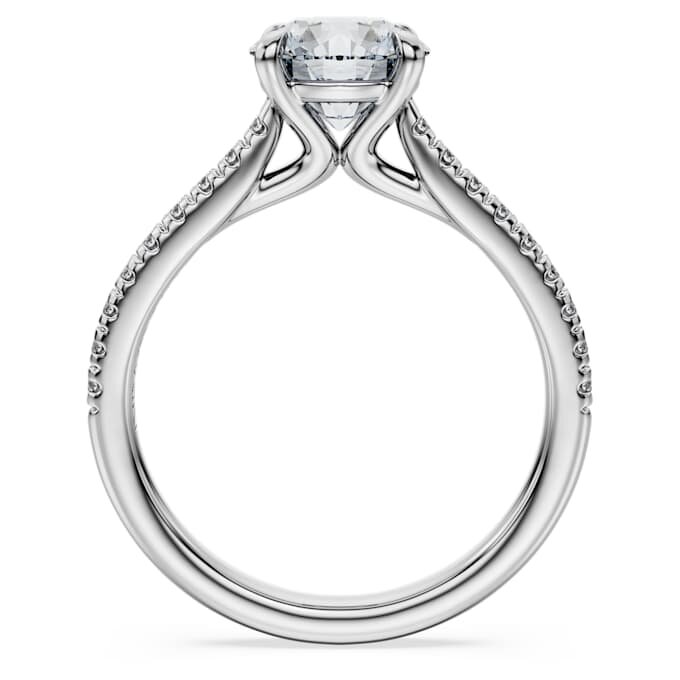 Eternity-solitaire-ring med laboratoriefremstillede diamanter på i alt 1,7 ct, rund form, 14K hvidguld Eternity-solitaire-ring med laboratoriefremstillede diamanter på i alt 1,7 ct, rund form, 14K hvidguld
