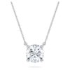 Eternity Solitaire-vedhæng med laboratoriedyrkede diamanter, 2 ct i alt, rund form, 14K hvidguld