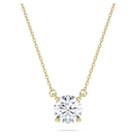 Eternity Solitaire-vedhæng med laboratoriefremstillede diamanter, 1 ct i alt, rund form, 14K gult guld Eternity Solitaire-vedhæng med laboratoriefremstillede diamanter, 1 ct i alt, rund form, 14K gult guld