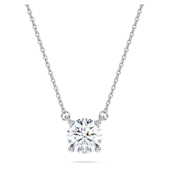 Eternity Solitaire-vedhæng med laboratoriefremstillede diamanter, 1 ct i alt, rund form, 14K hvidguld Eternity Solitaire-vedhæng med laboratoriefremstillede diamanter, 1 ct i alt, rund form, 14K hvidguld