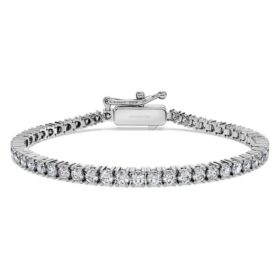 Eternity Tennis-armbånd med laboratoriefremstillede diamanter, 3 ct i alt, runde, 14K hvidguld Eternity Tennis-armbånd med laboratoriefremstillede diamanter, 3 ct i alt, runde, 14K hvidguld