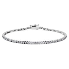 Eternity-tennisarmbånd med laboratoriefremstillede diamanter, 1,5 ct i alt, rund form, 14K hvidguld Eternity-tennisarmbånd med laboratoriefremstillede diamanter, 1,5 ct i alt, rund form, 14K hvidguld