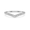 Eternity V-ring med laboratoriefremstillede diamanter, 0,25 ct i alt, runde, 14K hvidguld