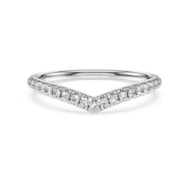 Eternity V-ring med laboratoriefremstillede diamanter, 0,25 ct i alt, runde, 14K hvidguld Eternity V-ring med laboratoriefremstillede diamanter, 0,25 ct i alt, runde, 14K hvidguld