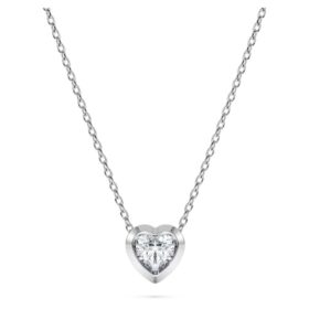 Eternity-vedhæng med laboratoriefremstillede diamanter, 0,5 ct i alt, hjerteform, sterlingsølv Eternity-vedhæng med laboratoriefremstillede diamanter, 0,5 ct i alt, hjerteform, sterlingsølv