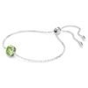 Fødselssten-armbånd med firkantet slebet krystal, august, grøn, rhodineret