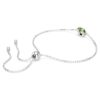 Fødselssten-armbånd med firkantet slebet krystal, august, grøn, rhodineret