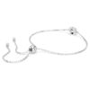 Fødselssten-armbånd med firkantet slibning, april, hvid, rhodineret