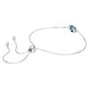 Fødselssten-armbånd med firkantet slibning, december, blå, rhodiumbelagt Fødselssten-armbånd med firkantet slibning, december, blå, rhodiumbelagt