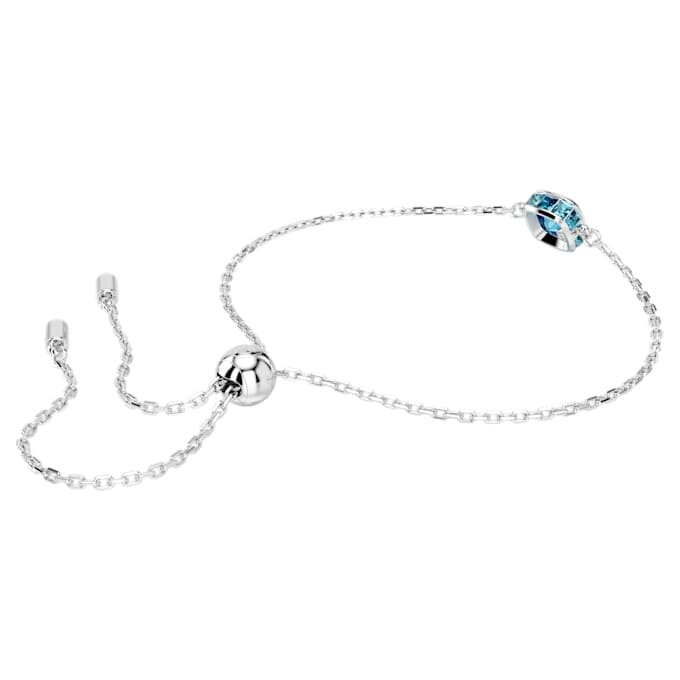 Fødselssten-armbånd med firkantet slibning, december, blå, rhodiumbelagt Fødselssten-armbånd med firkantet slibning, december, blå, rhodiumbelagt