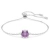 Fødselssten-armbånd med firkantet slibning, februar, lilla, rhodiumbelagt Fødselssten-armbånd med firkantet slibning, februar, lilla, rhodiumbelagt