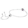 Fødselssten-armbånd med firkantet slibning, februar, lilla, rhodiumbelagt Fødselssten-armbånd med firkantet slibning, februar, lilla, rhodiumbelagt