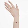 Fødselssten-armbånd med firkantet slibning, januar, rød, rhodiumbelagt