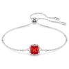 Fødselssten-armbånd med firkantet slibning, juli, rød, rhodineret Fødselssten-armbånd med firkantet slibning, juli, rød, rhodineret