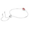 Fødselssten-armbånd med firkantet slibning, juli, rød, rhodineret Fødselssten-armbånd med firkantet slibning, juli, rød, rhodineret