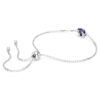 Fødselssten-armbånd med firkantet slibning, september, blå, rhodineret Fødselssten-armbånd med firkantet slibning, september, blå, rhodineret