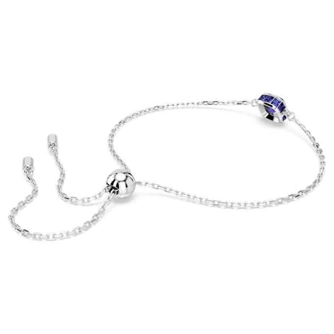 Fødselssten-armbånd med firkantet slibning, september, blå, rhodineret Fødselssten-armbånd med firkantet slibning, september, blå, rhodineret