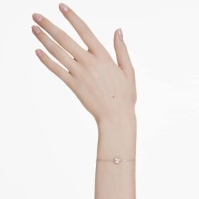 Fødselsstenarmbånd med firkantet slibning, juni, lyserød, rhodiumbelagt Fødselsstenarmbånd med firkantet slibning, juni, lyserød, rhodiumbelagt