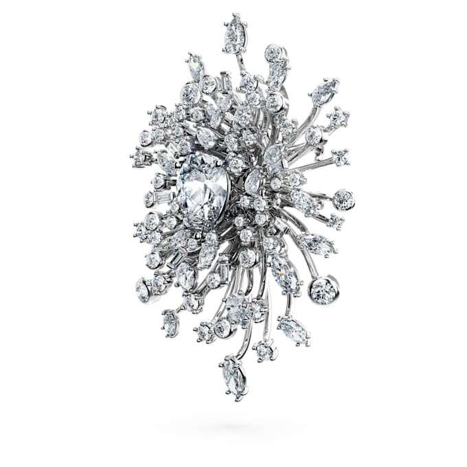 Galaxy-broche med laboratoriefremstillede diamanter, 15,71 ct i alt, blandede former, 18K hvidguld Galaxy-broche med laboratoriefremstillede diamanter, 15,71 ct i alt, blandede former, 18K hvidguld