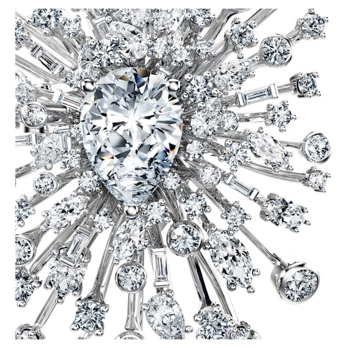 Galaxy-broche med laboratoriefremstillede diamanter, 15,71 ct i alt, blandede former, 18K hvidguld Galaxy-broche med laboratoriefremstillede diamanter, 15,71 ct i alt, blandede former, 18K hvidguld