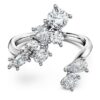 Galaxy Bypass-ring med laboratoriefremstillede diamanter, 1,25 ct i alt, blandede former, 14K hvidguld