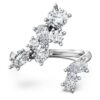 Galaxy Bypass-ring med laboratoriefremstillede diamanter, 1,25 ct i alt, blandede former, 14K hvidguld