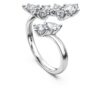 Galaxy Bypass-ring med laboratoriefremstillede diamanter, 1,25 ct i alt, blandede former, 14K hvidguld