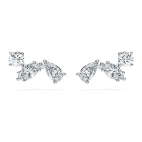 Galaxy-øreringe med laboratoriefremstillede diamanter, 0,5 ct i alt, blandede former, sterlingsølv