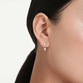 Galaxy øreringe med laboratoriefremstillede diamanter, 0,82 ct i alt, blandede former, sterlingsølv