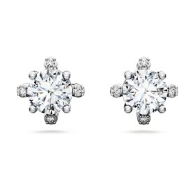 Galaxy-øreringe med laboratoriefremstillede diamanter, 2,1 ct i alt, rund form, 14K hvidguld