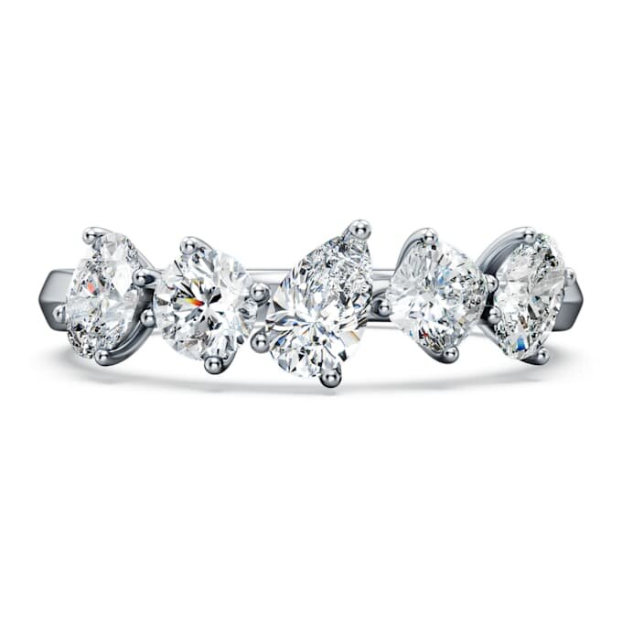 Galaxy Ring med laboratoriefremstillede diamanter, 1 ct i alt, blandede former, 14K hvidguld Galaxy Ring med laboratoriefremstillede diamanter, 1 ct i alt, blandede former, 14K hvidguld