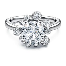 Galaxy-ring med laboratoriefremstillede diamanter, 2 ct i alt, rund form, 14K hvidguld Galaxy-ring med laboratoriefremstillede diamanter, 2 ct i alt, rund form, 14K hvidguld