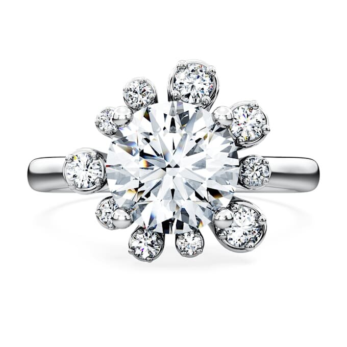 Galaxy-ring med laboratoriefremstillede diamanter, 2 ct i alt, rund form, 14K hvidguld Galaxy-ring med laboratoriefremstillede diamanter, 2 ct i alt, rund form, 14K hvidguld