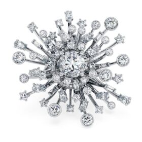 Galaxy-ring med laboratoriefremstillede diamanter, 9,5 ct i alt, blandede former, 18K hvidguld Galaxy-ring med laboratoriefremstillede diamanter, 9,5 ct i alt, blandede former, 18K hvidguld